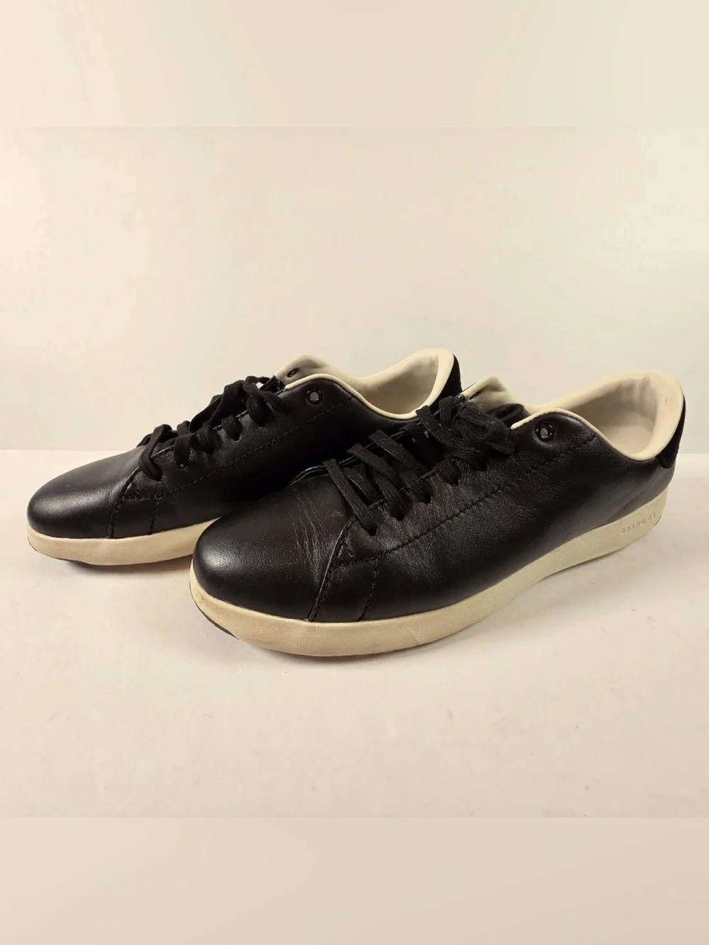 Cole Haan GrandPro Tennis Leather Black Optic White - Women's Size 10B - W02896